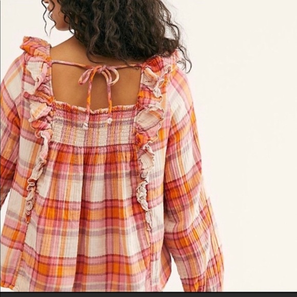 Free People Siena Plaid Square Neck Pullover - Picture 6 of 8